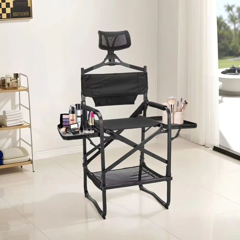 Beauty Makeup Desk - Uzun Yönetmen Koltuğu Ağır Bar Yüksekliği