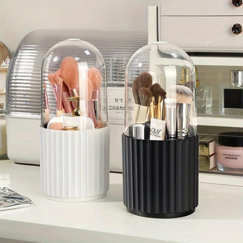 Beauty Makeup Desk - Kapaklı Makyaj Fırça Tutucu 360 Dönen