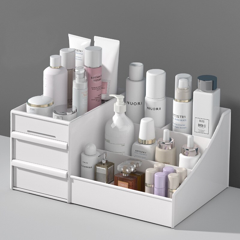 Beauty Makeup Desk - 1 Adet Beyaz Plastik Çekmeceli Makyaj
