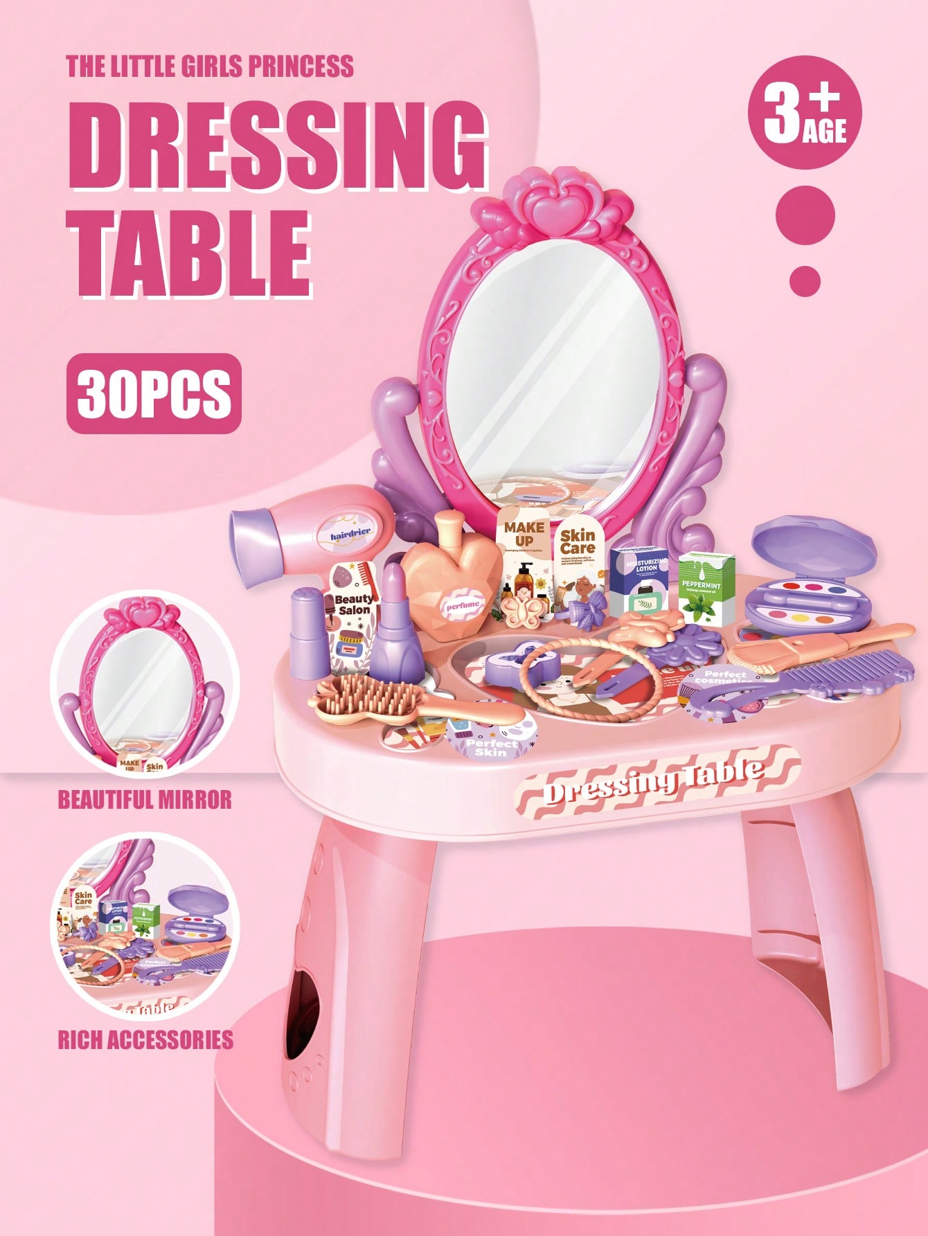 Beauty Makeup Desk - Çocuklar için Prenses Makyaj Masası Oyuncak