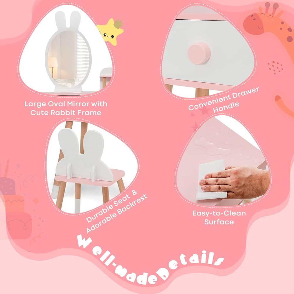 EY Çocuk Makyaj Masası, Tavşan - Beauty Makeup Vanity Set incelemesi ve fiyatı