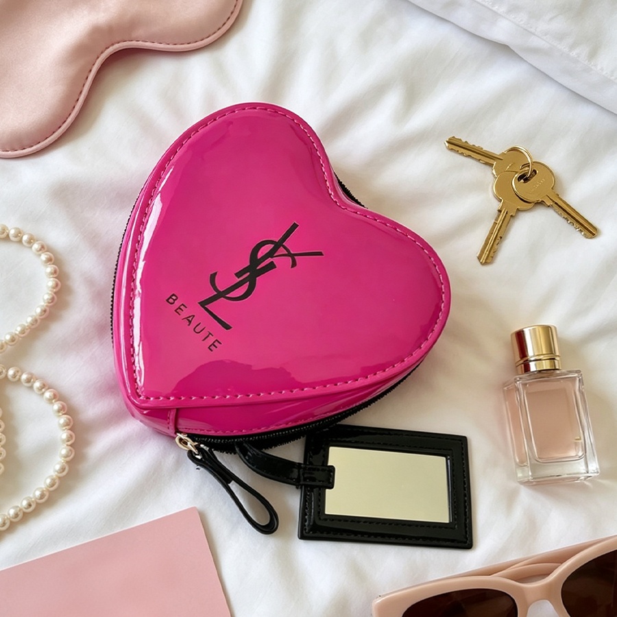 YSL Pembe Kalp Makyaj Çantası  - Ysl Beauty Makeup incelemesi ve fiyatı